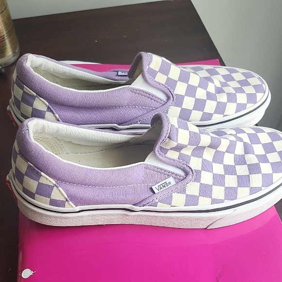 Vans Lavender Checkered Slip-On Sneakers - Picture 3 of 3